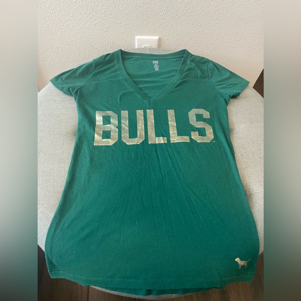 Victorias Secret/Pink- USF Bulls V Neck Shirt